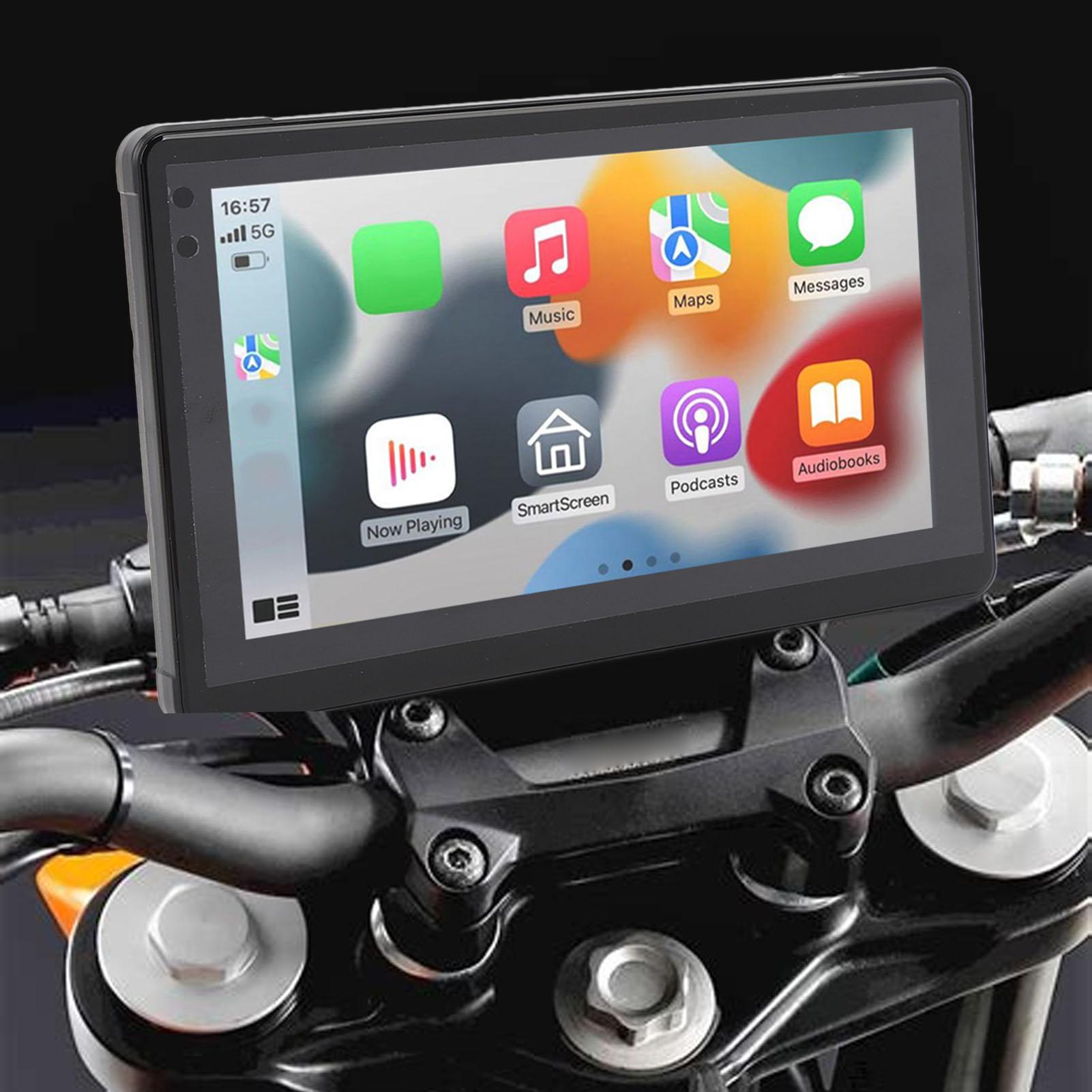 

Motorcycle GPS Navigation 7 Inch IPX7 Water Resistant Rotatable Mount Bluetooth Touch Screen GPS Navigation for Carplay for Android Auto
