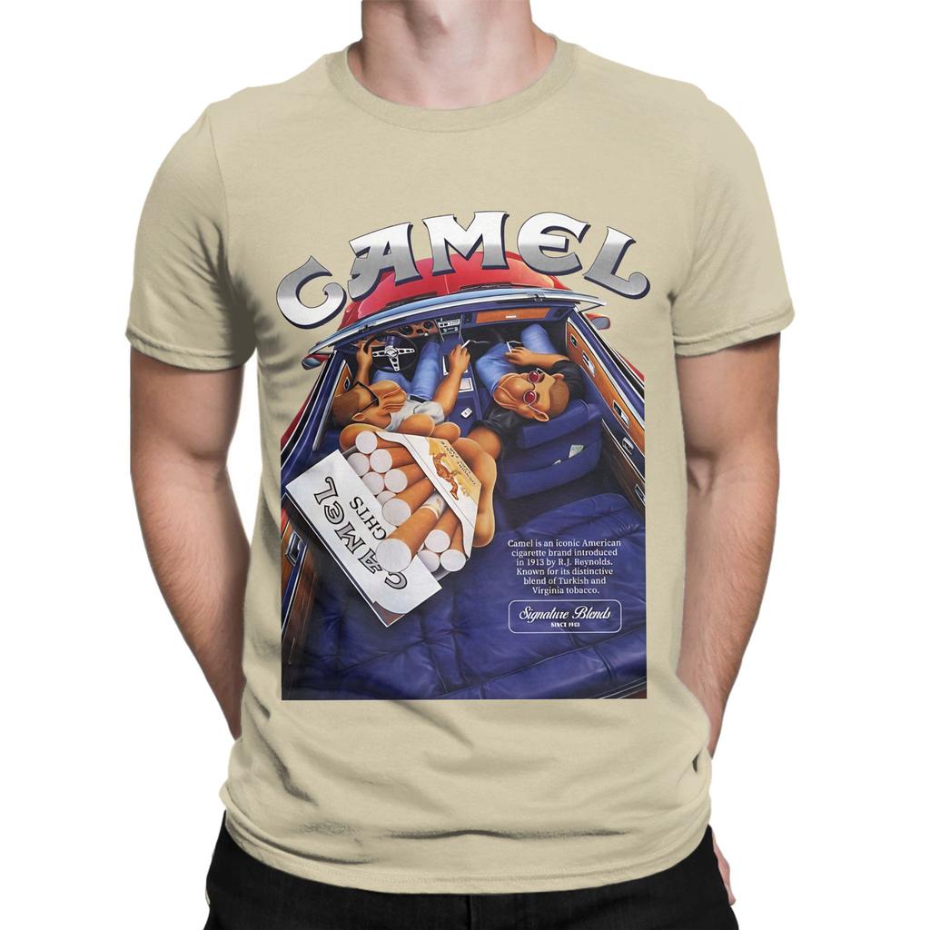 Camel Cigarettes Retro Poster Novelty 100 Cotton Tshirt Camel Tops Tees For Unisex