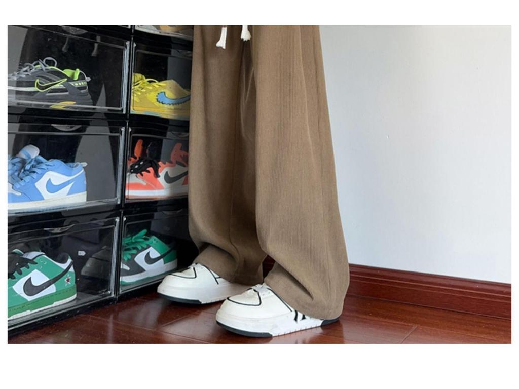 Men's Heavy American Corduroy Pants: Autumn/Winter Velvet-Lined, Trendy Loose Straight Wide-Leg Trousers