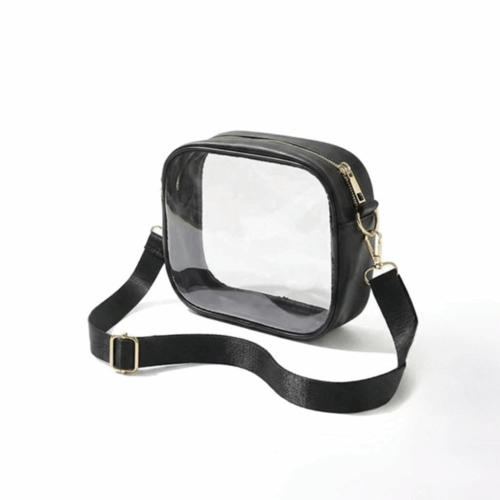 

Регулируемый ремешок Прозрачная сумка через плечо ПВХ Сумка на плечо Влагозащитная Фестивальная чёрный