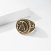 Men's Retro Stainless Steel Square Compass Freemason Punk Ring