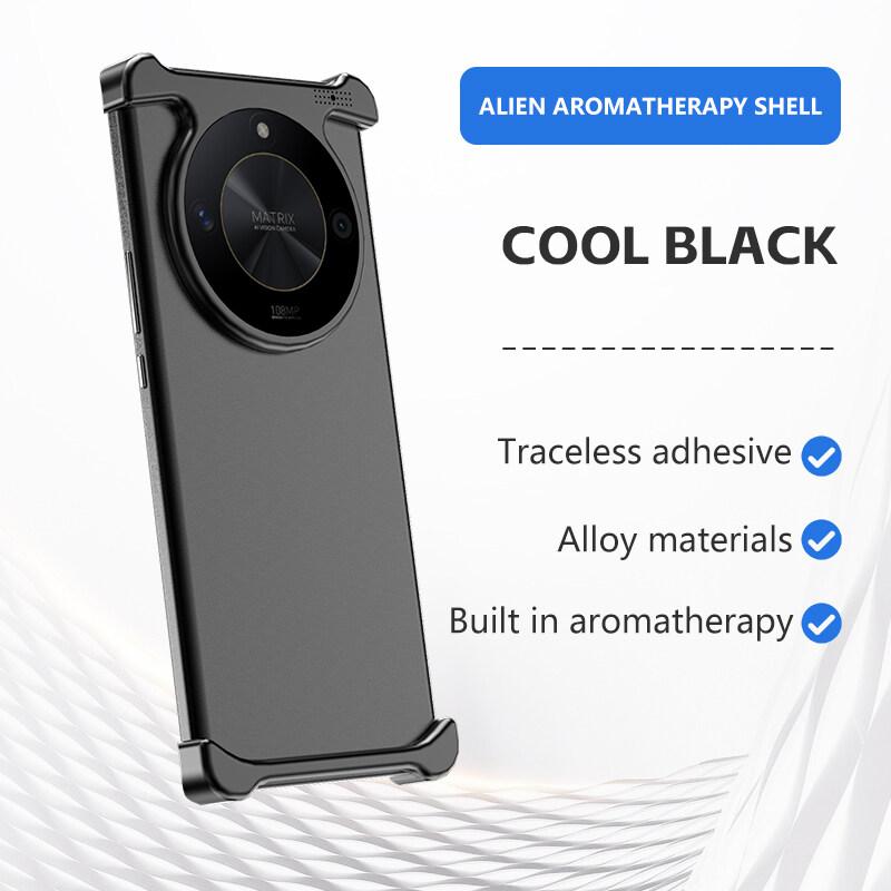 Luxury Irregular Aluminum Alloy Shockproof Phone Case for Huawei Honor X9B X9C X50 X60 Pro Magic6 Lite 9 - Reinforced Bumper with Aromatherapy Design