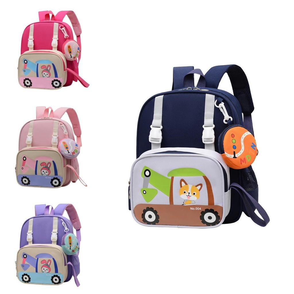 Elegant Simple And Colorful Kids Backpack In Pink Purple And Blue For School And Play