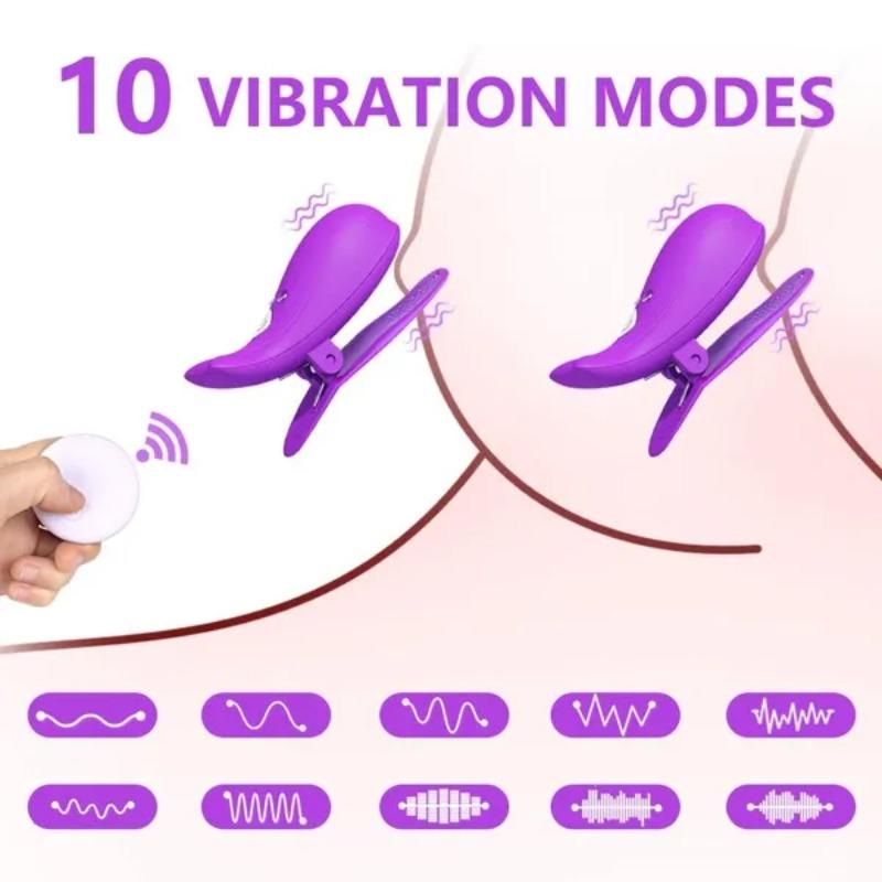 1pair 10 Mode Nipple Clamp Vibrator Breast Clamp Electric Nipple Stimulator with Remote Control Adult Toys