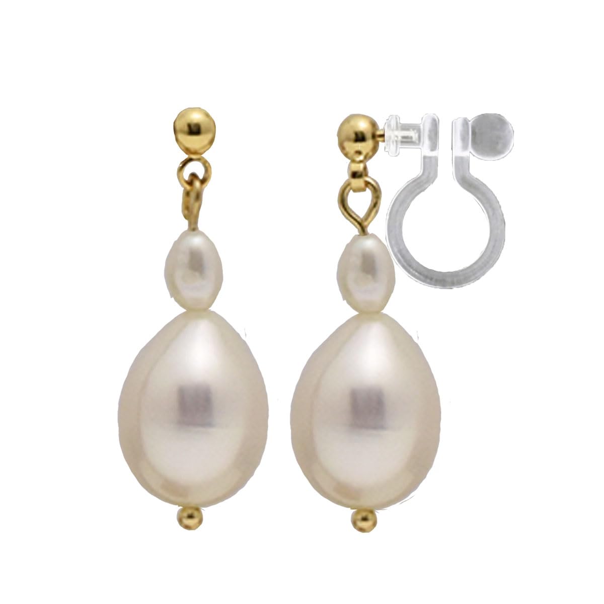 

Freshwater Pearl Earrings Swing Type Natural Material Genuine Earrings Suitable for Metal Allergies Painless For Ceremonial Occasions June Birthstone золотий