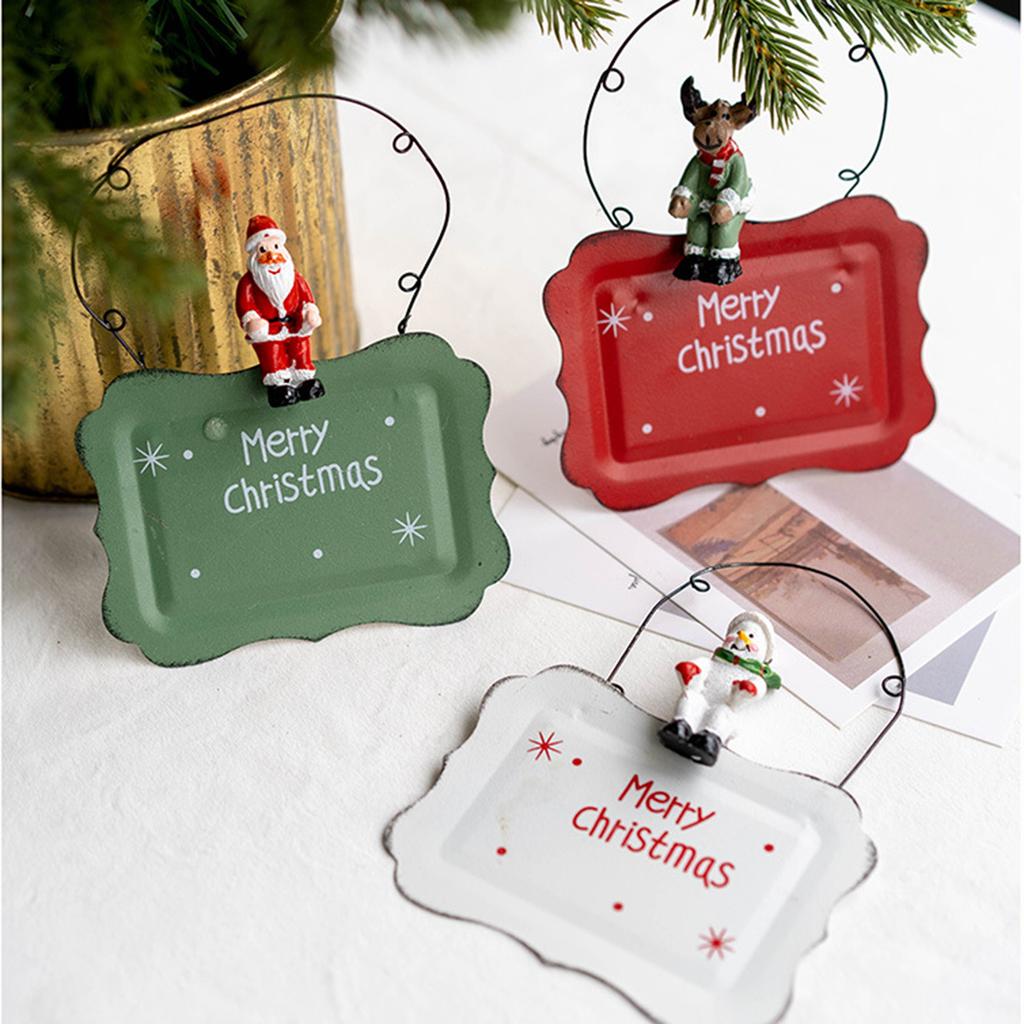 Christmas Iron Door Hanging Decorations, Welcome Doorplates, Elderly People, Snowmen, Reindeer Decorative Pendants, Christmas Tree Decorations