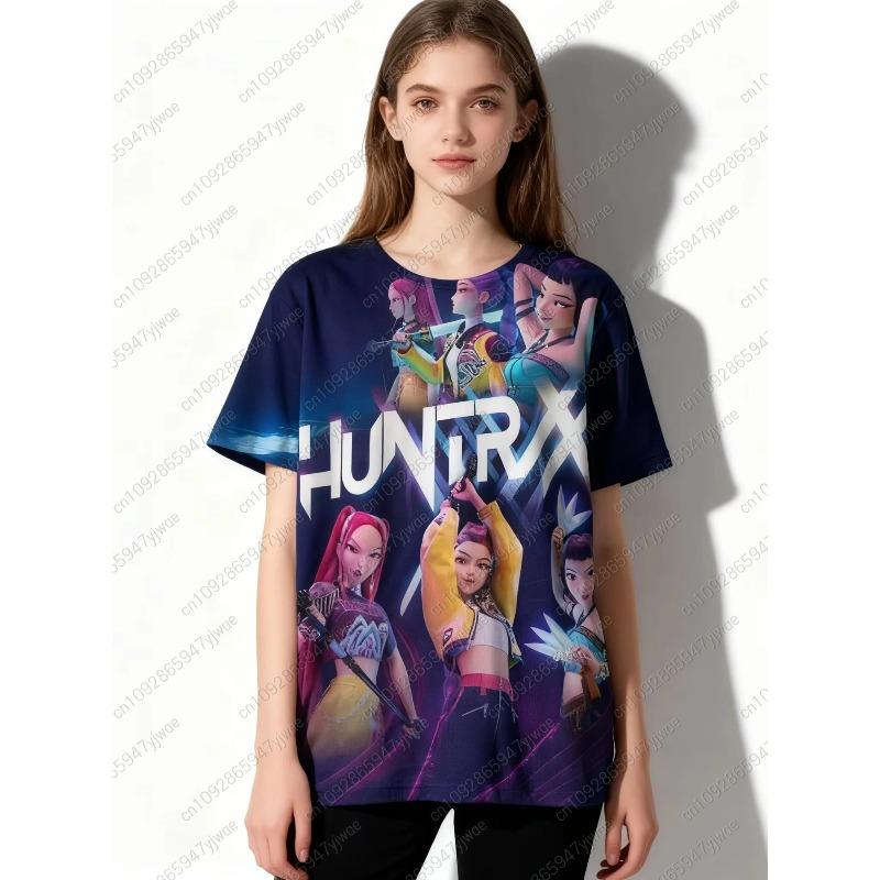 Popular Kpop Witch Hunting Team Gaza women Team T-shirt Anime 3D Women's Adult Clothing T-shirt Gift