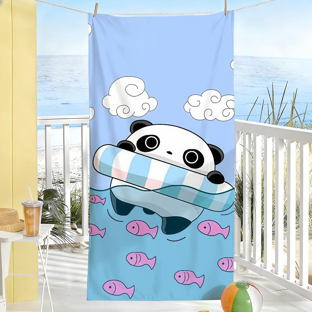 Cartoon cute T-TarepandaS Towel Drying Bath Towel Applicable To Light Swimming Camping Yoga Beach Out