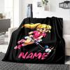 Custom Name Hockey Theme Printed Blanket - Perfect for Couch, Bed, Travel & Outdoor Use | Machine Washable, Cozy & Durable.