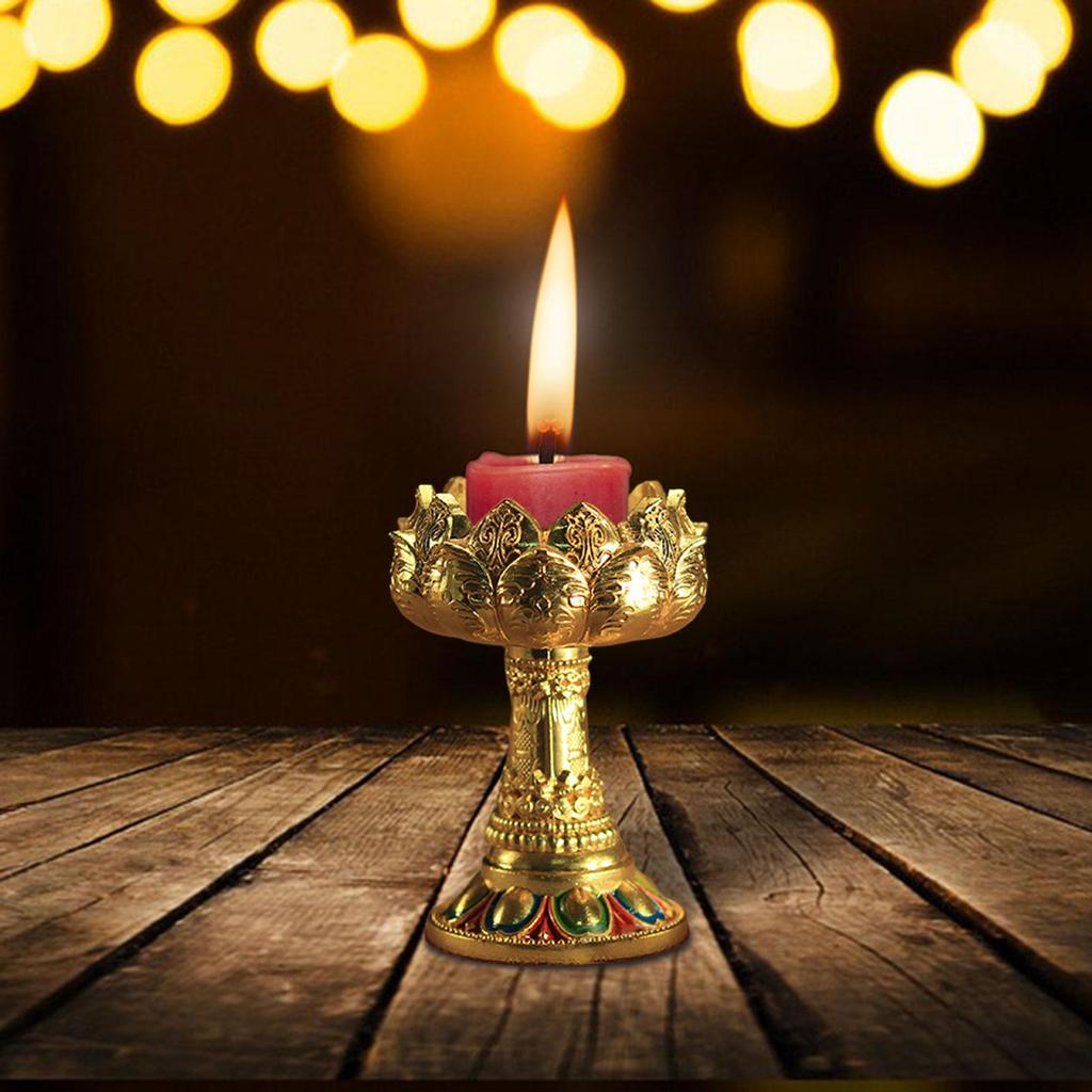 Candle Holder Buddhist Tealight Candle Holder for Living Room Tabletop Decor