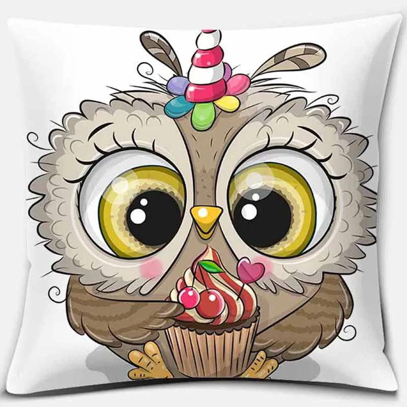 

Housse de Coussin Carrée Licorne de Dessin Animé, украшения дома, автомобиля, канапе 40x40cm