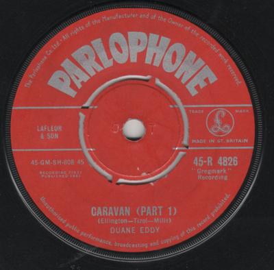 7inch Record DUANE EDDY - Caravan (Part 1) 45R4826 Parlophone 1961 UK Rock Used