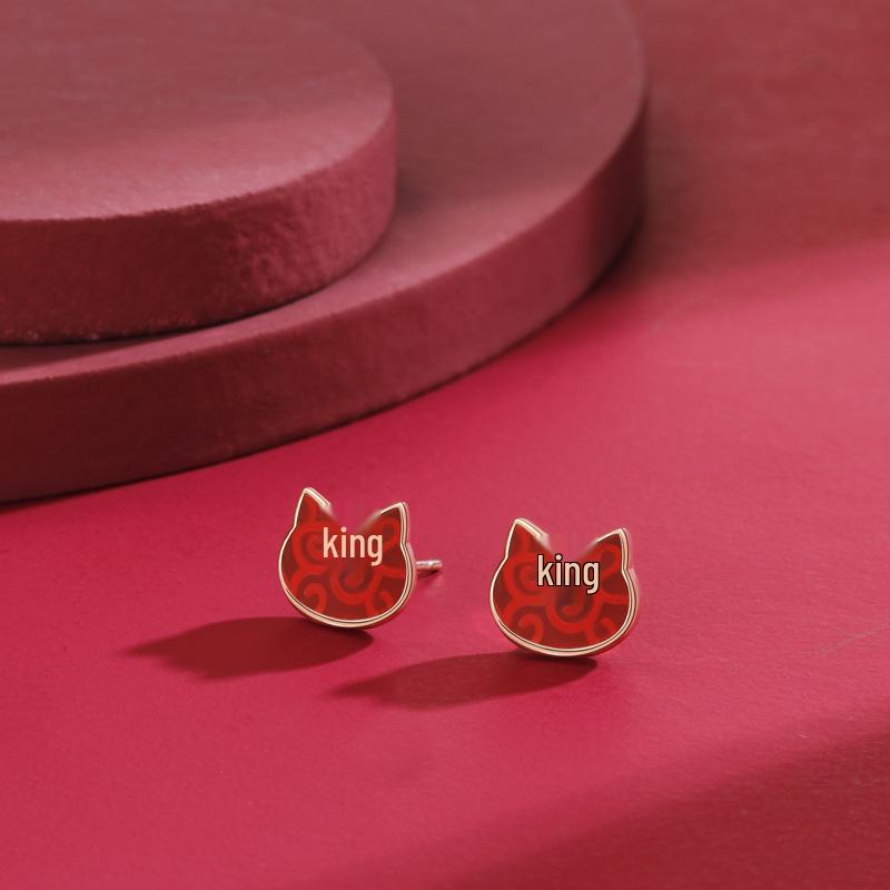 S925 Sterling Silver Zodiac Tiger Stud Earrings – Cute Lucky Design for Women 925 Sterling Silver розового золота