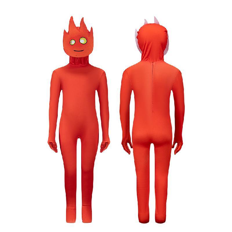Fireboy And Watergirl Full Body Suit With Stretch Fabric For Kids Role Play