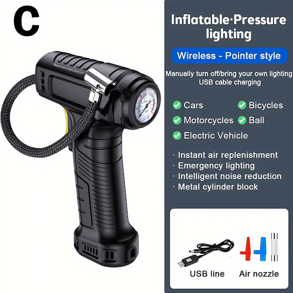 New 120W Handheld Air Compressor Wireless/Wired Inflatable Pump Portable Air Pump Tire Inflator Digital for Car Bicycle Balls