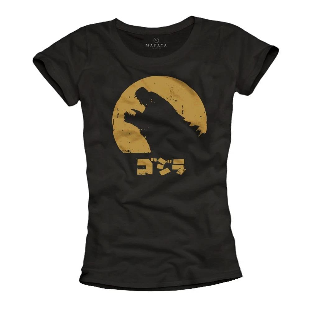 Ladies Dino Monster T Shirt Top Ladies Girls Tops Print Print Print- XL