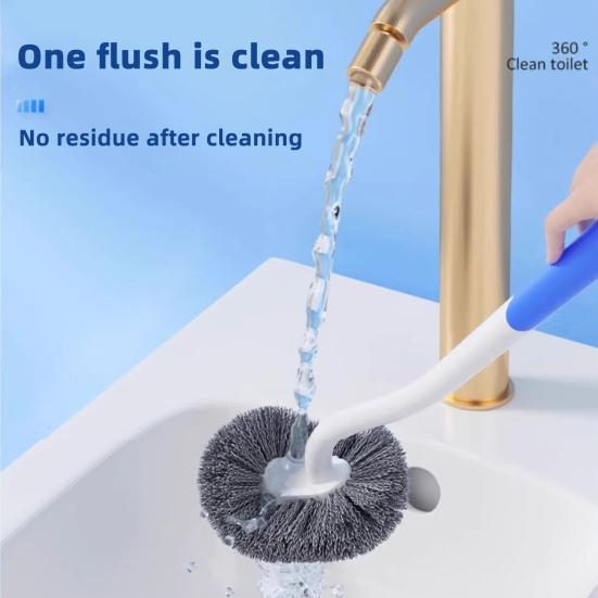 Toilet Brush with Suspension Design Hemisphere Head Extended Handle Suspension Style Toilet Brush Bathroom Cleaning Tool