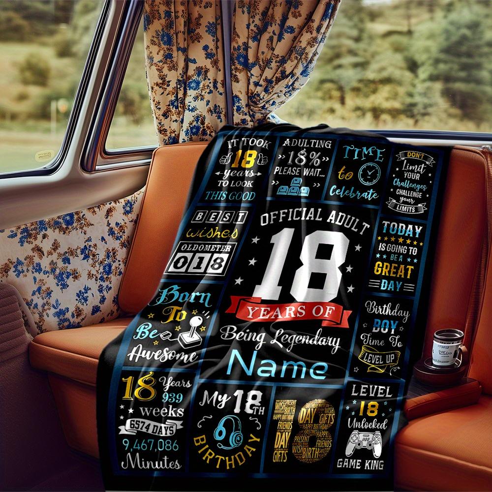 Personalized Birthday Blanket Official Adult 18 Years Of Being Legendary Soft Comfortable Stylish Blanket Car Blanket Perfect For Travel Camping