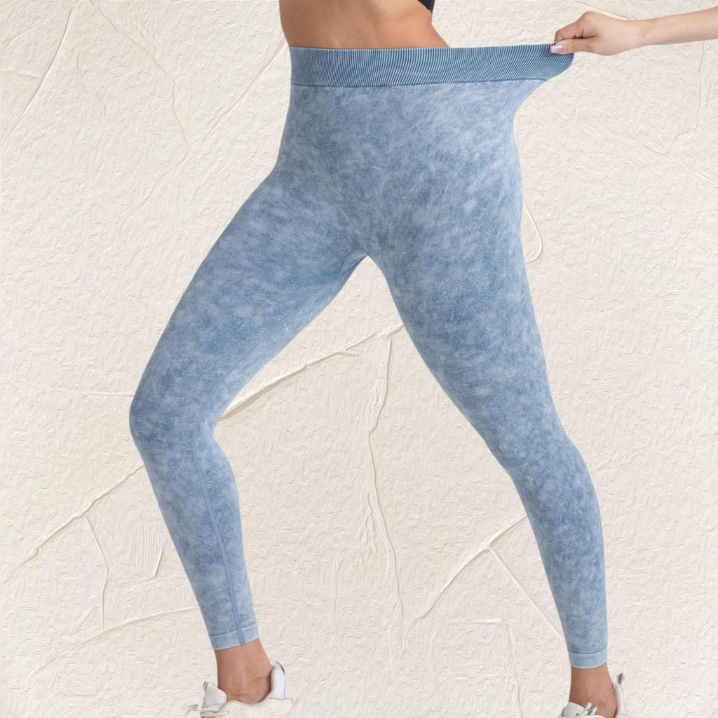 Seamless Sandwashed Women's Yoga Pants - Peach Hip Lift, High Elasticity, Outdoor Running & Sports Tights