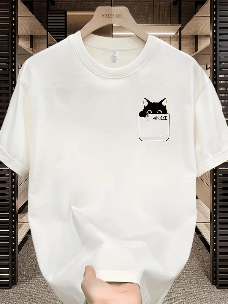 Camiseta gráfica de algodón 100% de peso pesado para hombre, ligera y transpirable, cómoda, para uso casual, moderna, lavable a máquina