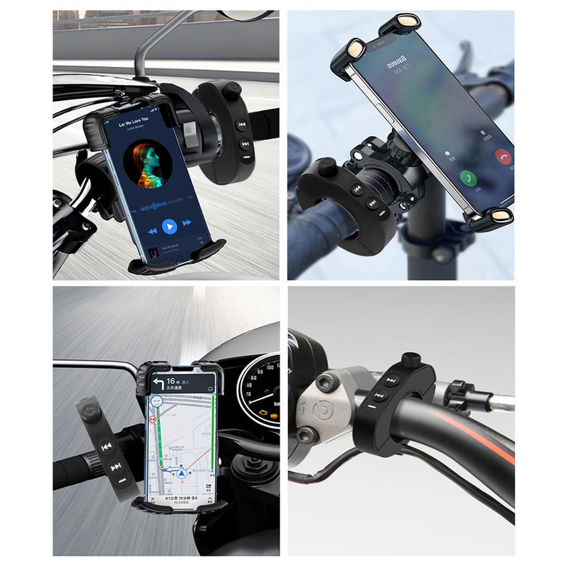 Bezdrátové dálkové ovládání Bluetooth 5.3 pro motocyklovou helmu, náhlavní soupravu, mediální ovladač na řídítka kola, tlačítka na volant auta