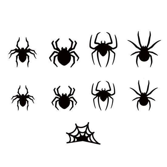 Ensemble d'autocollants Araignée Chauve-souris d'Halloween avec Lumières LED Améliorateur d'Atmosphère Effrayant Décorations Intérieur Extérieur