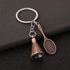 Accessories Badminton Racket Keyring Silver/Golden Mini Badminton Racket Pendant  Gift