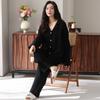 Baby cotton double-layer gauze pure cotton pajamas women's spring and autumn long-sleeved 1011 new thin models can be worn outside white loungewear
