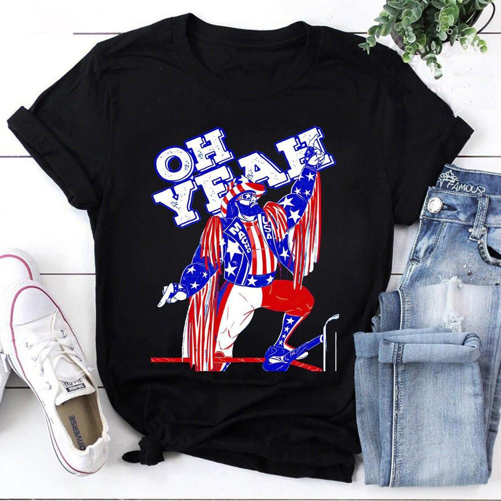 Macho Man Oh Yeah And America Flag T-shirt Unisex T-Shirt S