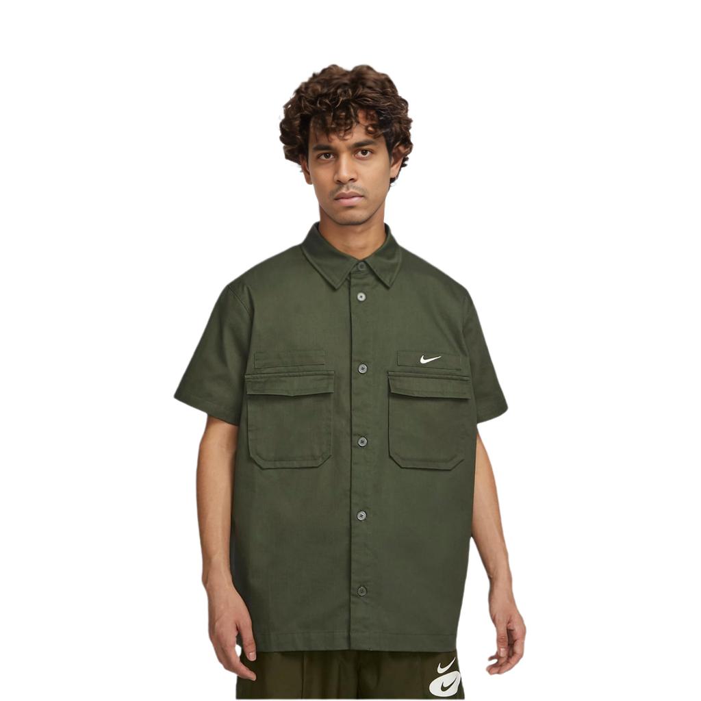 Nike Shirts Men's Khaki Green Pointed Collar Moderate Workwear DX3341-325