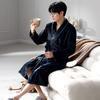 Nightgown Men'S Winter Coral Fleece Warm Fleece Thickened Medium And Long Flannel Robe Pajamas Men'S Winter Bathrobe