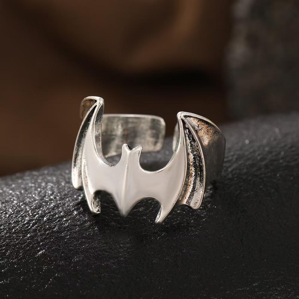 Retro Bat Ring Zinc Cold Style Fashionable Adjustable Men's Trendy Bracelet Ring