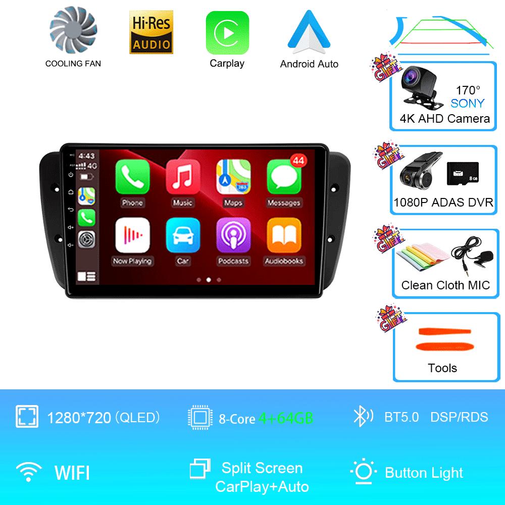 Android 14 Car Radio For Seat Ibiza MK4 6J SportCoupe Ecomotive Cupra 2009 2010 2011 2012 - 2016 QLED Screen Multimedia Player S