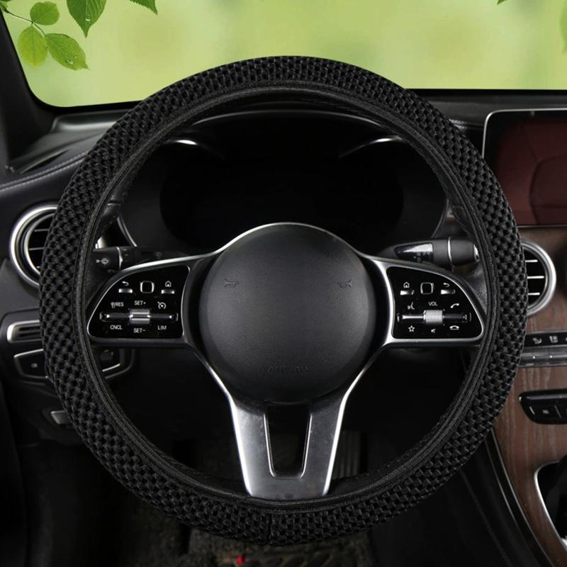 Breathable Mesh Car Steering Wheel Cover,Anti-Slip Elastic Steering Wheel Protector,for Most Cars,SUVs,Trucks
