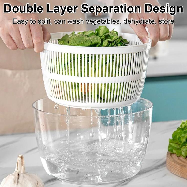 Vegetable Lettuce Leaf Dehydrator with Lid Large Capacity Basket Easy Press Salad Spinner for Kitchen  Use