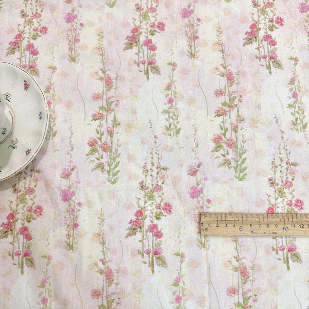 100% Cotton Digital Floral Print Fabric for Qipao Dresses and Hanfu - Super Soft Oil Painting Design