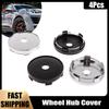 4Pcs/Set Black Plastic Car Wheel Center Covers Hubcaps Vehicle Rim Hub Cover Auto Replacement Parts Accessories