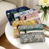 Japanese Floral Canvas Coin Purse Double Zipper Wallet Small Card Holder Cash Pouch Multi Pocket Change Purse for Women