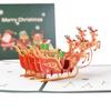 Pop-UP Paper Greeting Cards Postcards Christmas Pop-UP Cards 2 Styles for Birthday Christmas Party Wedding Decoration