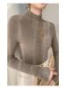 New Women's Slim Fit Cashmere Knit Half-High Neck Sweater for Autumn and Winter