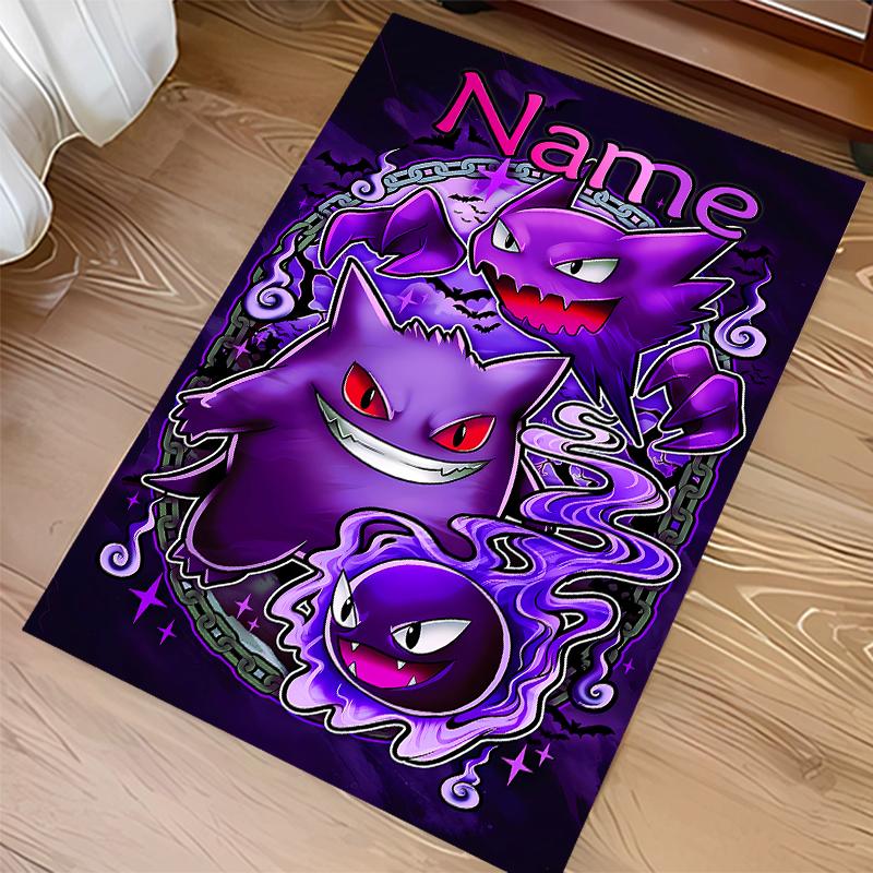 Custom Personalization Pokémon Gengar Print Area Rug - Soft, Washable Non-Slip Indoor Mat,Living Room,Home&Office Decorative Rug