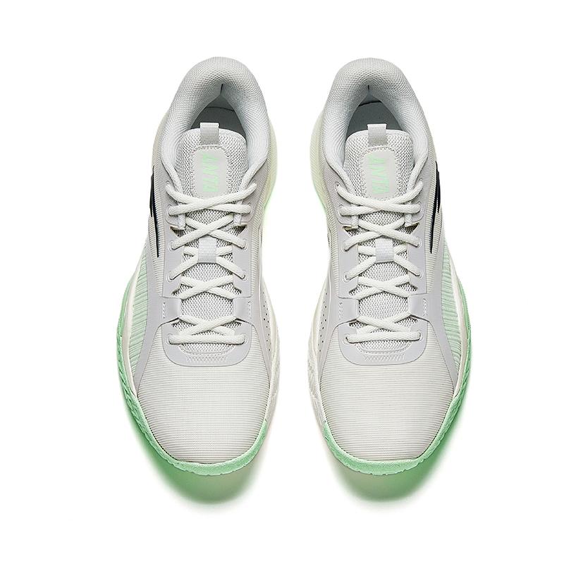 Anta Wind Tunnel 5 Comfortable Shock Absorption Non-Slip Wear-Resistant Support Low-Top Basketball Shoes Men sneaker White Green 112441107-1