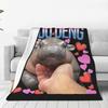 Moo Deng The Funny Cute Famous Pygmy Blanket Fleece Summer Air Conditioning Multifunction Ultra-Soft Throw Blanket for Bedding