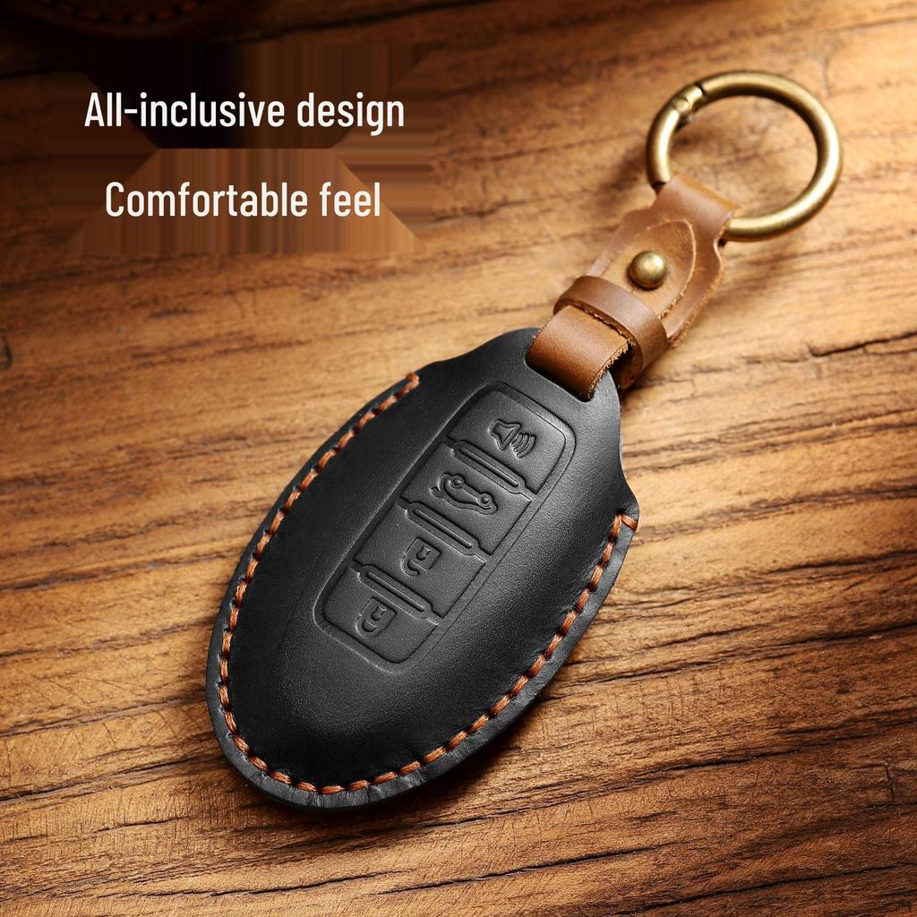 Genuine Leather Handmade Car Key Cover for Nissan