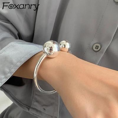 Minimalist Stamp Bracelet Trendy Elegant Charm Glossy Solid Ball Jewelry Birthday Gifts Party Accessories