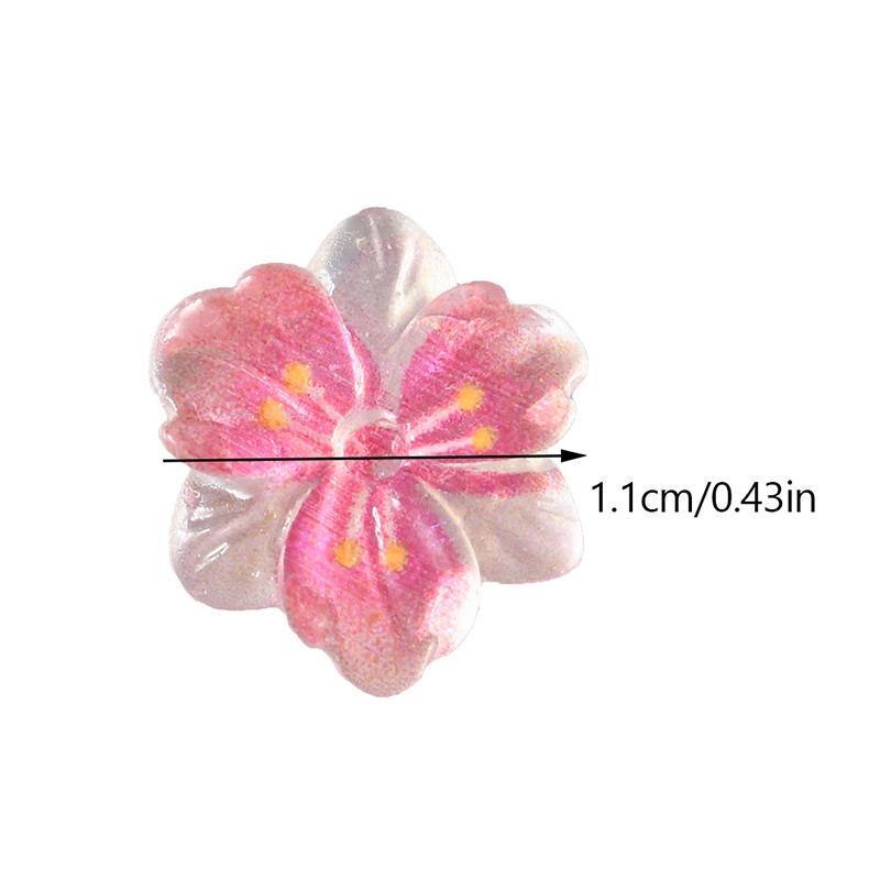 50Pcs 3D Flowers For Nails Charms Ice Translucent Gradient Blossom Manicure Art Flower Luminous Decoration For Nails Design