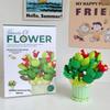 Music Flower Box Compatible Building Blocks Bouquet: Sunflower & Carnation Toy for Children and Teachers
