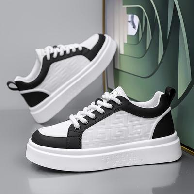 Chaussures Décontractées en Cuir pour Homme à Lacets Chaussures de Sport pour Homme Sneakers Décontractées Respirantes Légères Confortables Chaussures de Marche Respirantes