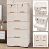 Versatile 6-Drawer Organizer Chest Food-Grade PP 66LBS Capacity Lockable Wheels Easy-Clean For Bedroom Closet