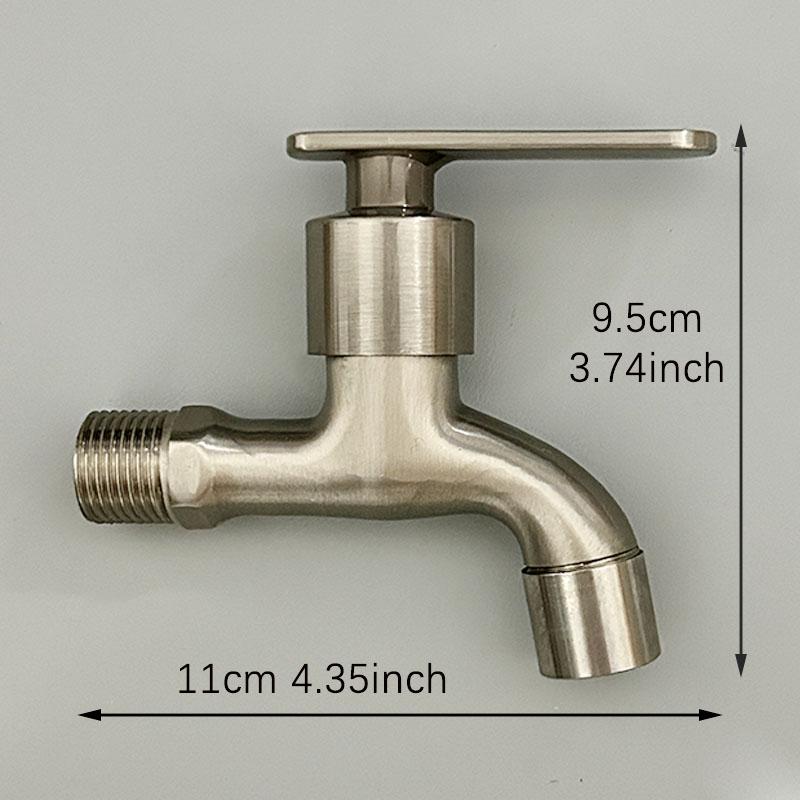 G1/2'' Washing Machine Tub Tap 304 Stainless Steel Brushed Clod Water Faucet Wall Mount Outdoor Garden Faucet